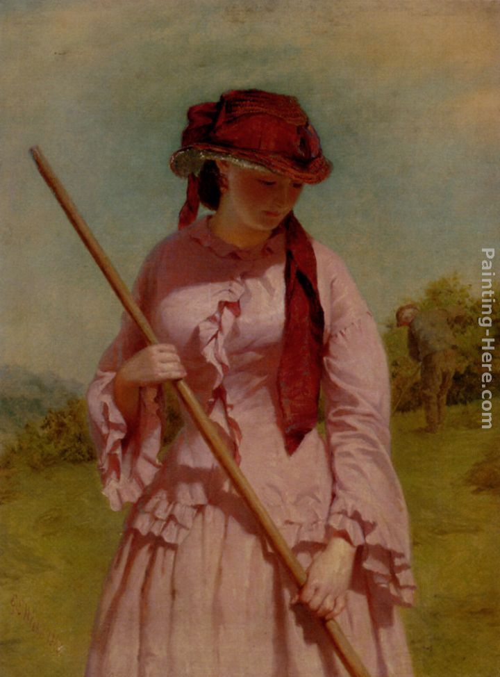 The Farmer's Daughter painting - George Elgar Hicks The Farmer's Daughter art painting